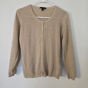 Hugo Boss Sweater Cardigan Made in Italy Gold Shimmer Lightweight